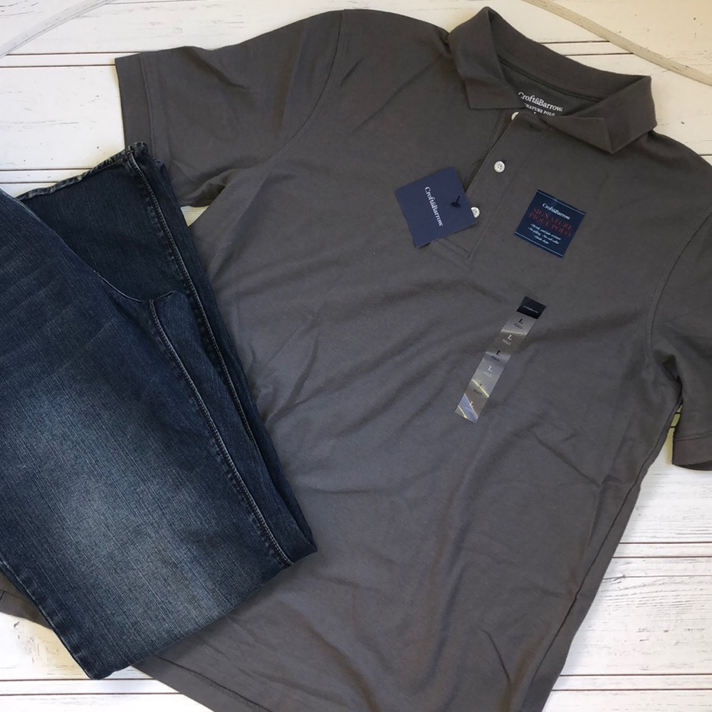 Croft & Barrow Gray Men’s Polo, Large NWT